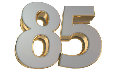 gold 3d number 85