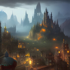 Enchanted fantasy city,
