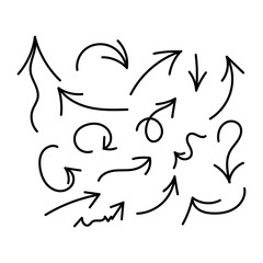 Hand drawn arrow vector icons set