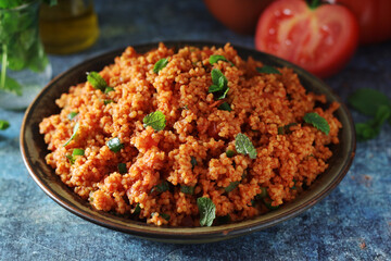 A traditional Turkish bulgur salad - Kisir