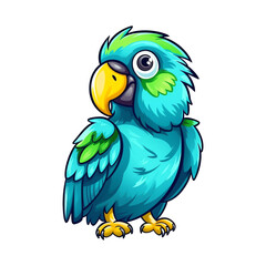 Feathered Delight: Charming Parrot Illustration in 2D
