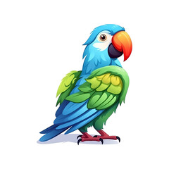 Fototapeta premium Feathered Delight: Charming Parrot Illustration in 2D