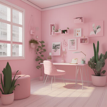 modern pink room design 