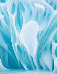 Mesmerizing patterns and textures found in ice formations, showcasing the delicate balance between frozen stillness and dynamic movement. Generated AI.