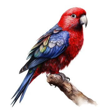 Crimson Rosella bird isolated