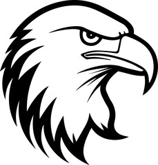 Eagle head in profile, linear icon. Editable stroke