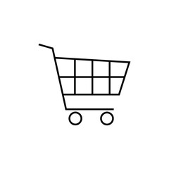 Shopping cart line icon, logo vector