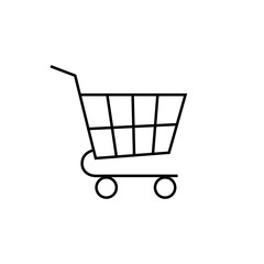 Shopping cart line icon, logo vector