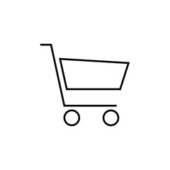 Shopping cart line icon, logo vector