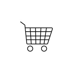 Shopping cart line icon, logo vector