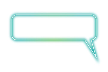 Neon chat bubble png. Glowing speech bubble on transparent background.