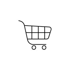 Shopping cart line icon, logo vector