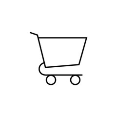 Shopping cart line icon, logo vector