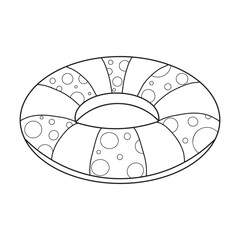 Inflatable ring icon. Beach equipment. Hand drawn vector illustration.