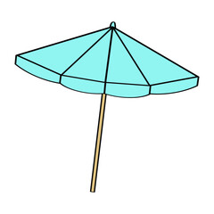 Parasol. Beach umbrella for summer holidays. Vector illustration.