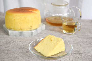 Slice of Lemon Cheesecake Background