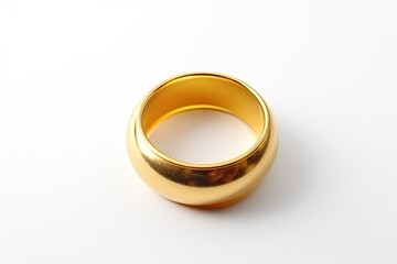 Luxurious Shiny Ring on Isolated White Background: Symbol of Modern Love and Romance