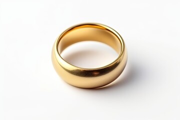 Luxurious Shiny Ring on Isolated White Background: Symbol of Modern Love and Romance