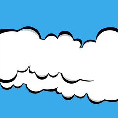 Vector illustration of white clouds on the blue sky.