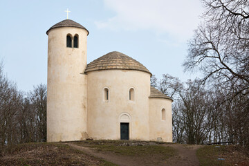 Fototapeta na wymiar Rotunda of St George on the mount Rip, Czech Republic