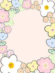 Cute Baby Shower birthday invitation greetings doodle flower character minimal