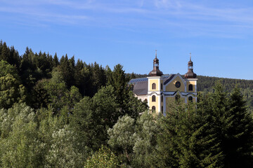 Fototapeta na wymiar Church of the Assumption of the Virgin Mary in Neratov, Czech republic