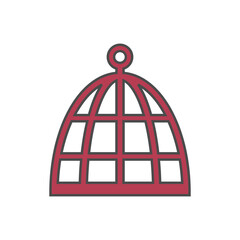 Bird cage icon on white.