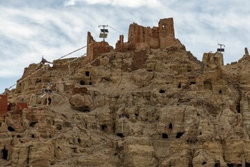 View of Piyang Dongga ruins in Zanda County, Ngari Prefecture, Tibet, China.