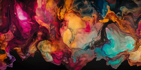 Colorful alcohol ink art background. Generative AI illustration