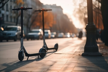 Electric scooter, eco alternative transport, AI Generated