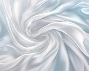 The air is filled with white, abstract silk fabric. (Illustration, Generative AI)