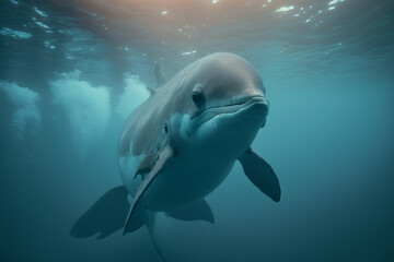 bottlenose dolphin in the sea Generative AI