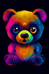 Fototapeta premium Cute colorful teddy bear Generative AI