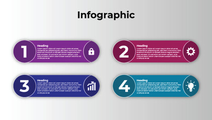 Presentation business infographic template with 4 options. Vector illustration.
modern infographic template with four steps design