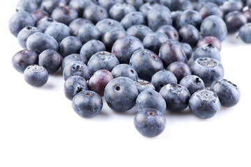 Blueberries on white background