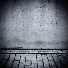 Grungy concrete wall and floor as background