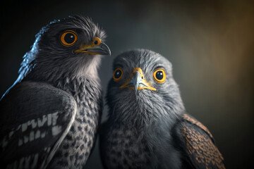 Obraz premium Couple of cuckoo Generative AI