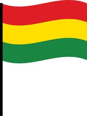 Red, yellow and green colored flag as the colors of the Black History Month flag. Flat design illustration.