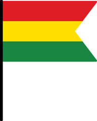 Red, yellow and green colored flag as the colors of the Black History Month flag. Flat design illustration.