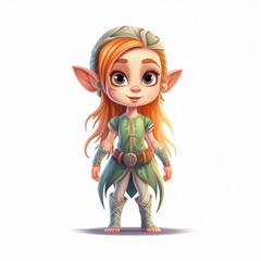 Beautiful elf girl with game character 3d ai