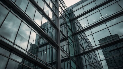 Close Up of the Windows of a modern Business Tower