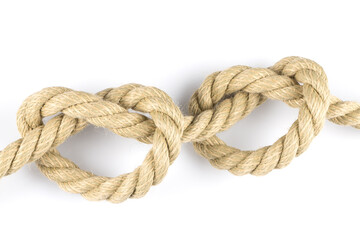 Two heart shape knot of rope