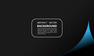 Obraz premium Black abstract background with blue overlay on the corner and editable text