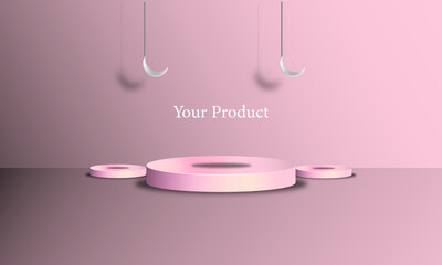 Pink background with a stage design for spotlighting - great for a presentation of business product