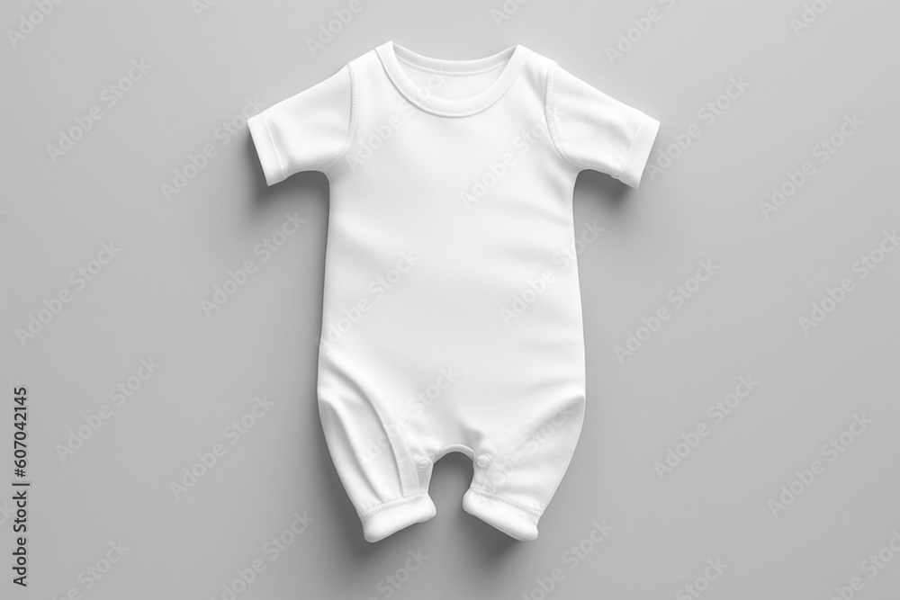 Wall mural Empty bodysuit for kids mock up for advertisement, photos, brands Generative AI