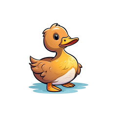 Playful Waddler: Adorable 2D Duck Illustration