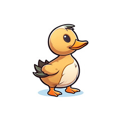 Playful Waddler: Adorable 2D Duck Illustration