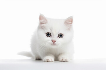 Fototapeta premium 白猫の子猫、generative Ai