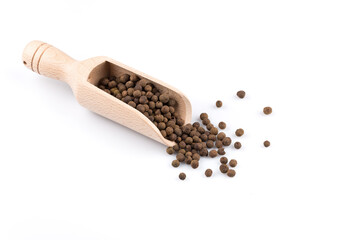 Wooden shovel with black peppercorn