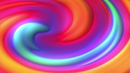 3D animation - Looped animated abstract background of a spinning colorful swirl - Powered by Adobe